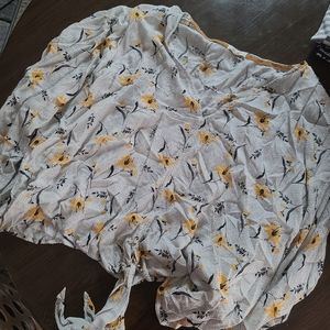 Crop tie front loose top